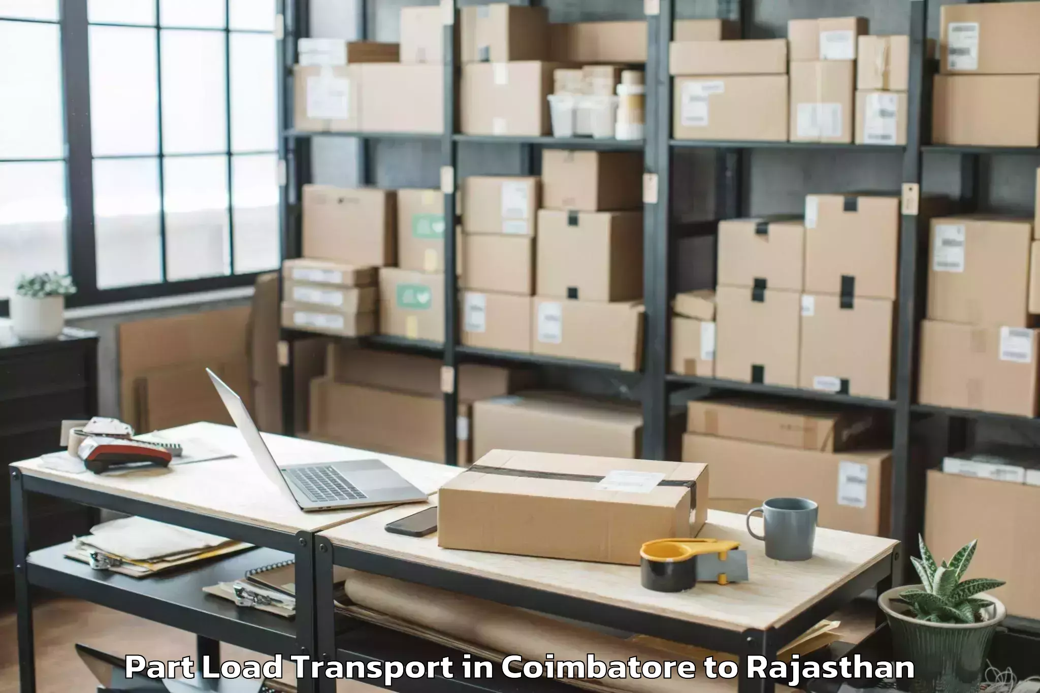 Reliable Coimbatore to Dungarpur Part Load Transport